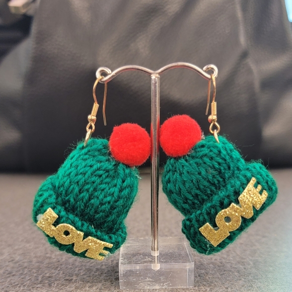 COPY - Adorable Knit Hat Earrings - Picture 1 of 1